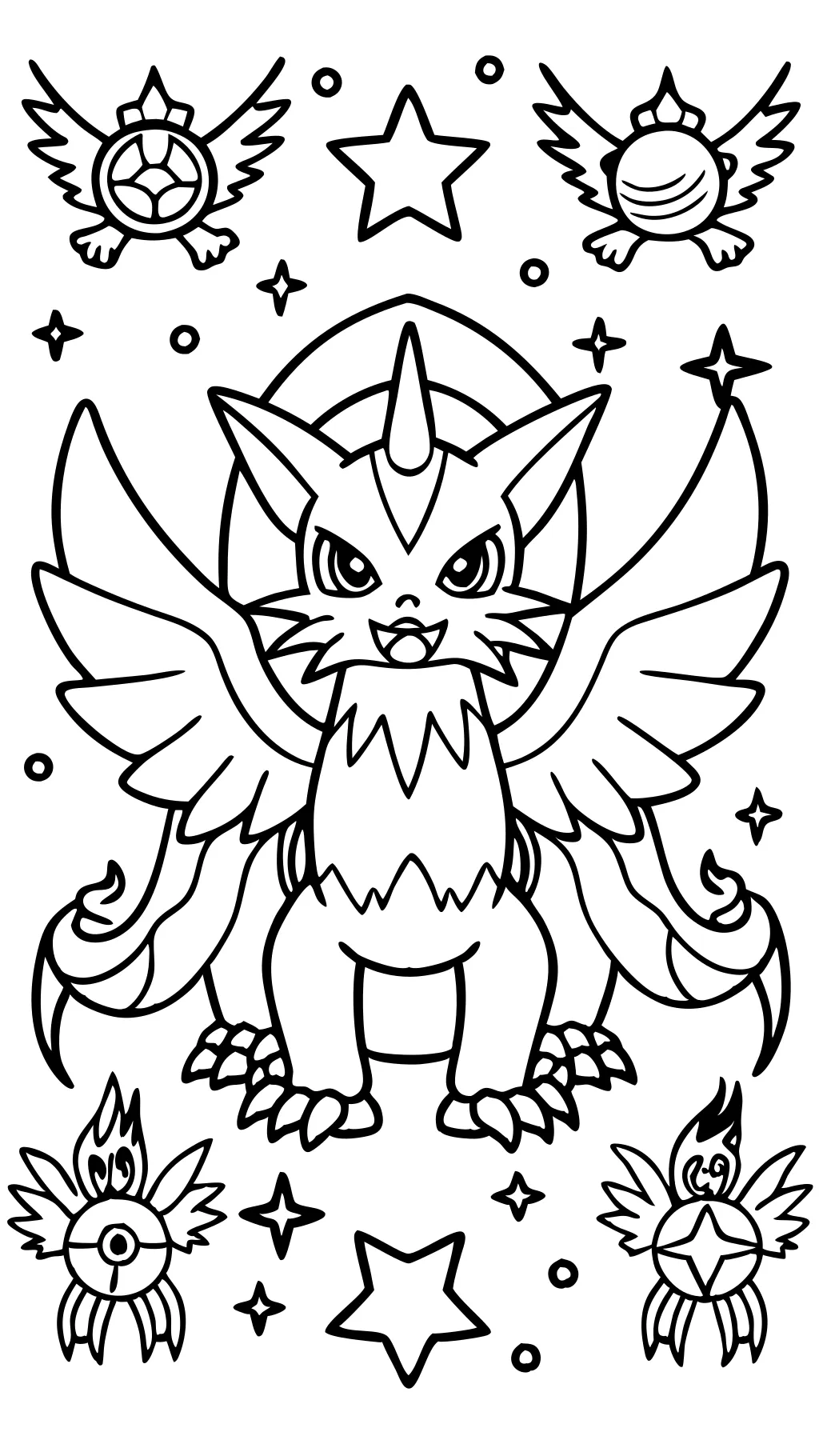 Páginas para colorear de Pokémon legendario